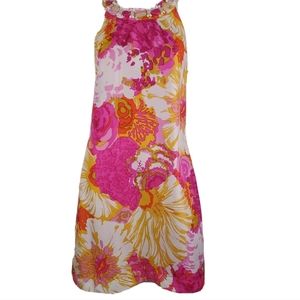 Eliza J Floral Shift Dress in Pink, Yellow and White
